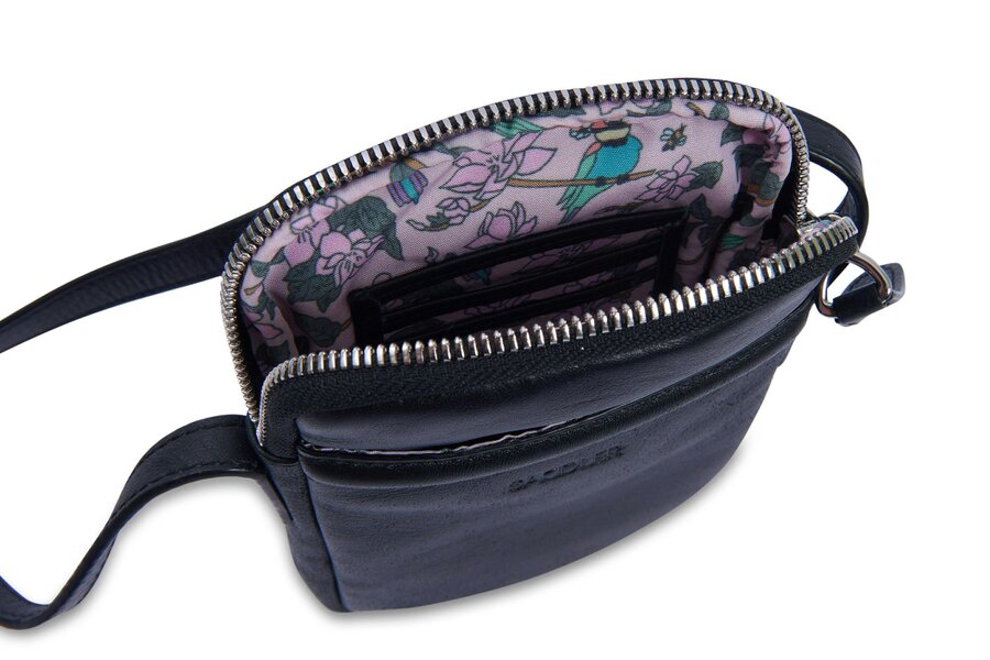 SADDLER "Margot" Real Leather Crossbody Zip Top RFID Phone Pouch - Gift Boxed