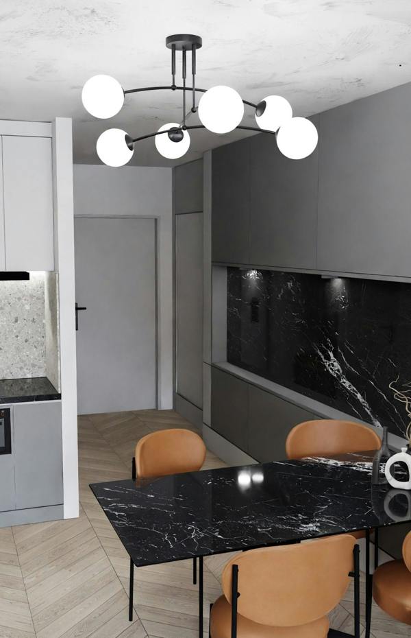 Emibig PREGOS Ceiling lamp  6 x E14 Black with White Shade