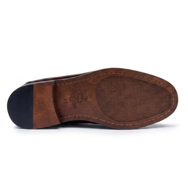 Justin Reess Joseph - Men's Burgundy Patent Leather Penny Loafers