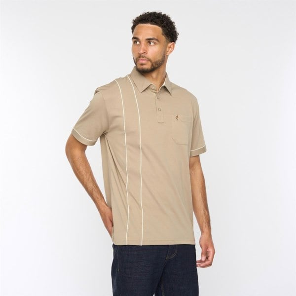 Gabicci G52X16 Mens Short Sleeve Plated Jersey Polo Shirt Gabicci Classic - STONE