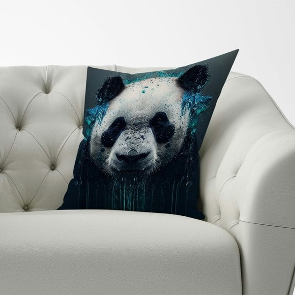 Warren Reed Panda Face Splashart Dark Background Cushions