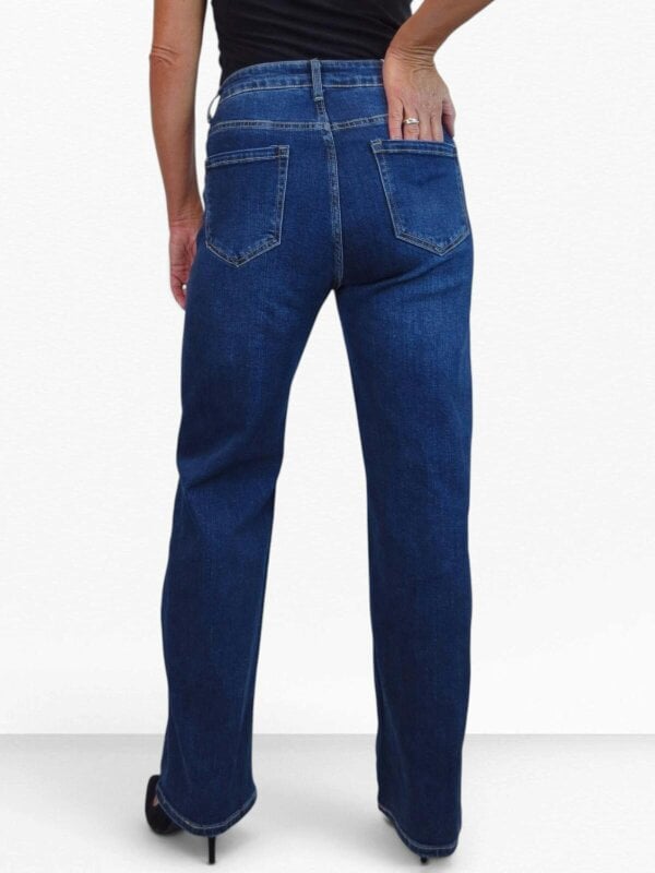 Paulo Due Women's High Waist Wide Straight Leg Stretch Jeans
