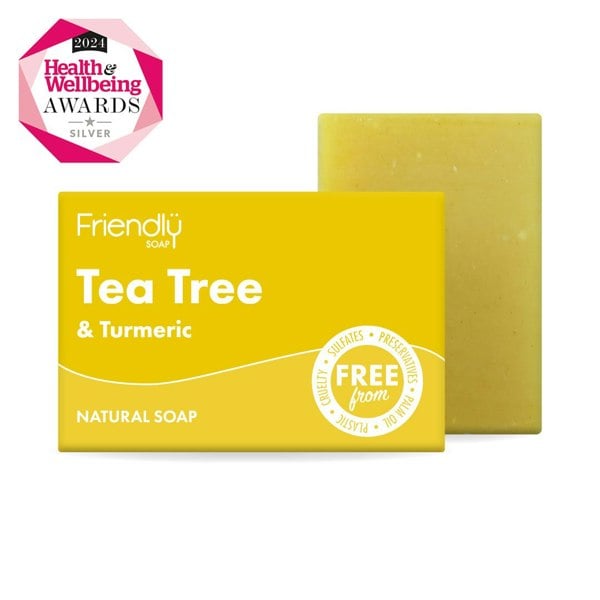 Friendly soap - tea tree and turmeric natural soap bar with packaging