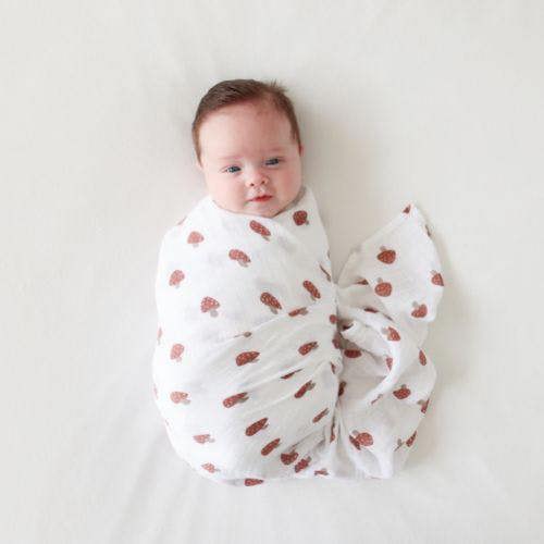 Lulujo - Cotton Swaddle - Mushroom & Sand - 2 Pack
