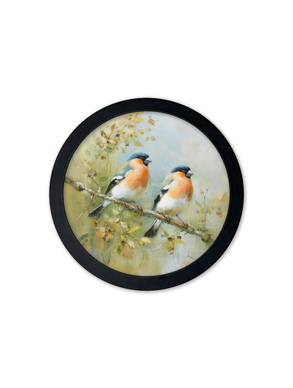 Exceptional Art Garden Birds - 30cm Black Round Box Frame