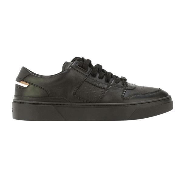 Boss Mens Gary Leather Flat Trainers - Black - 
