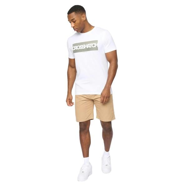 Crosshatch Mens Blansmoore Elasticated Waist Shorts - Stone - 