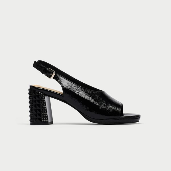 Calla Fern Shoes - Black Shine Leather