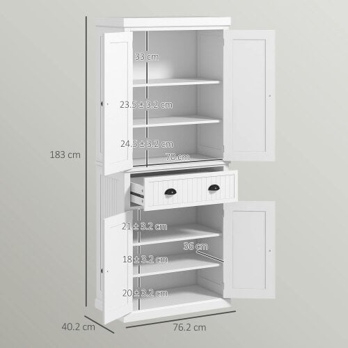 Wyld Haus Ellu Soso Wooden White Kitchen Storage Cabinet With Drawer And Adjustable Shelves