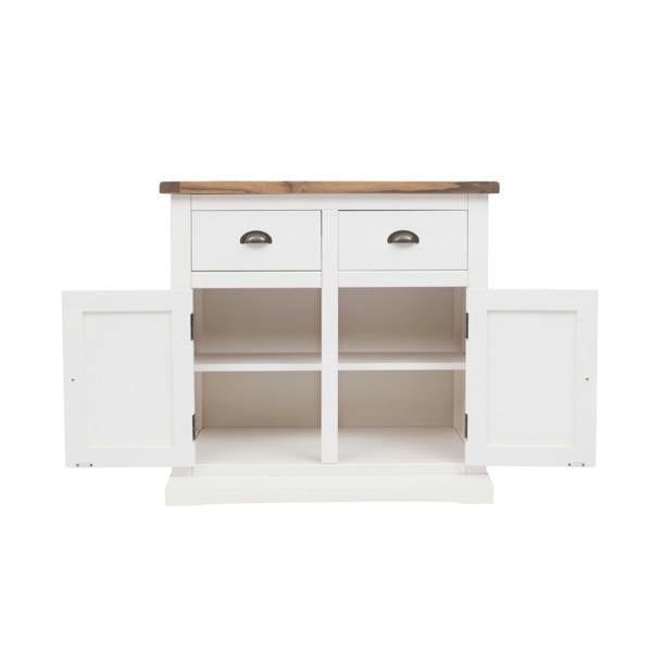 Cabinet Bits Cosenza Off White 2 Drawer 2 Door Sideboard Brass Cup Handle