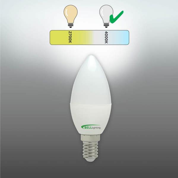 BELL Lighting E14 Edison Screw LED Candle 4.7W Energy Saving Light Bulbs