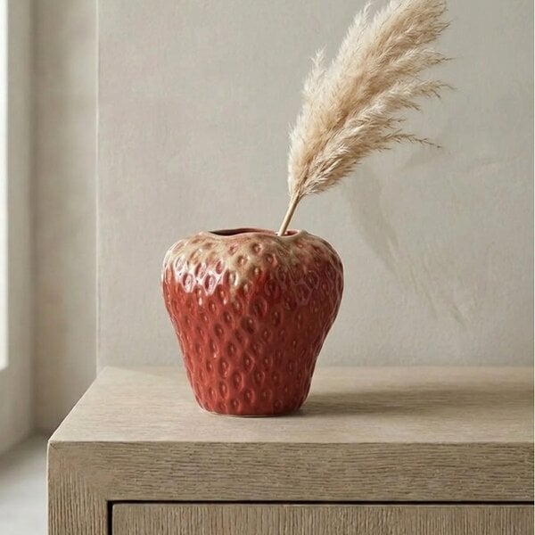 Garden Greatness Strawberry Ceramic Decorative Vase