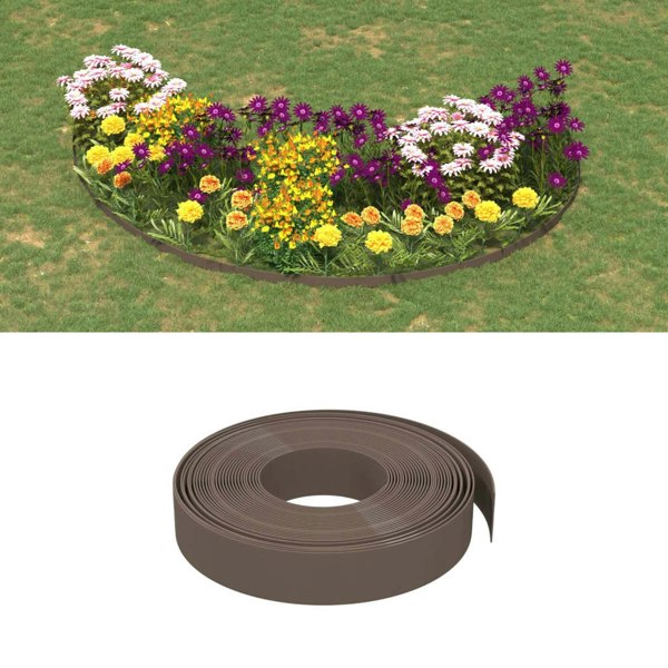 Berkfield Garden Edging Brown 10 m 10 cm Polyethylene
