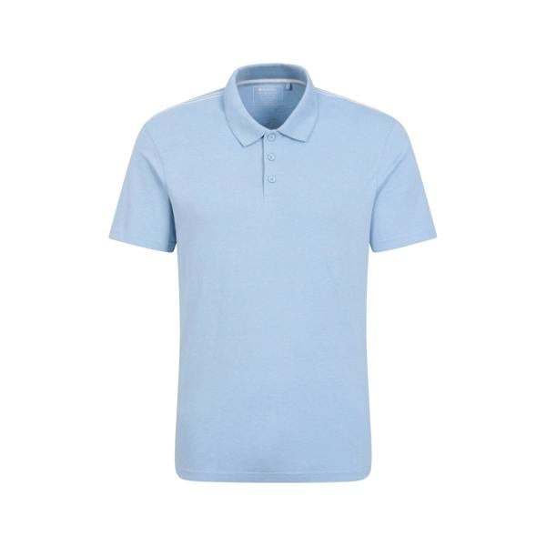 Mountain Warehouse Mens Cordyline Textured Polo Shirt - Pale Blue - 