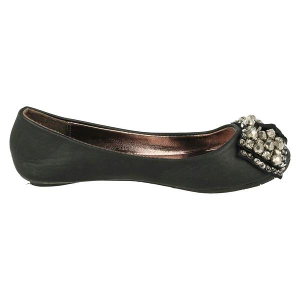 Cutie Girls Cutie Slip On Ballerina Pumps with Jewelled Bow