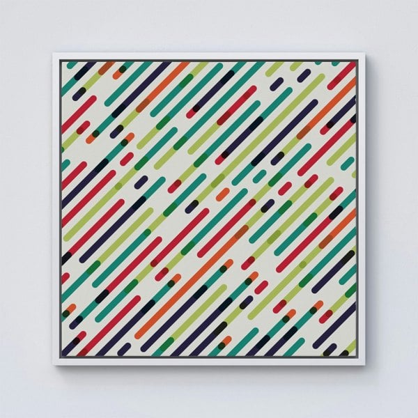 Warren Reed Coloured Diagonal Abstract Pattern Framed Canvas