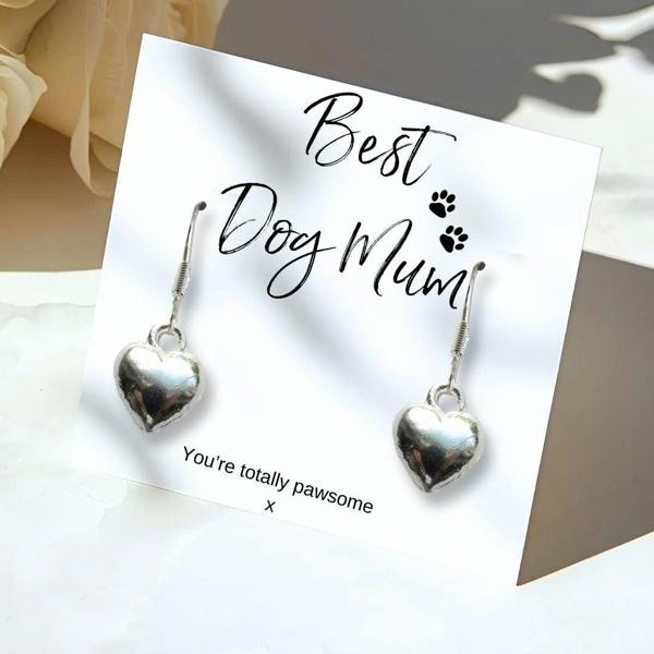 Aye Do Gifts Small Best Dog Mum Gift Hamper Heart Earrings Chocolates & Candle