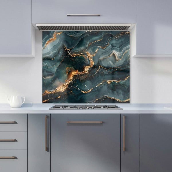 Warren Reed - Designer Vibrant Blue Marble Effect Kitchen Splashback