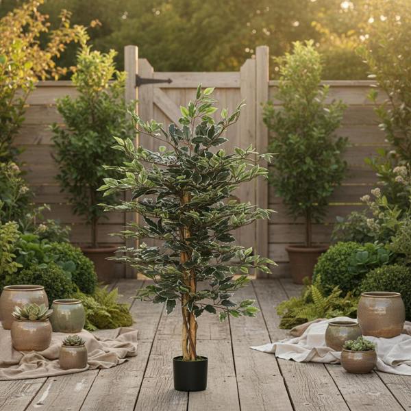 Wyld Haus Diraco Set Of 2 Artificial Ficus Style Trees For Indoor Decorative Use
