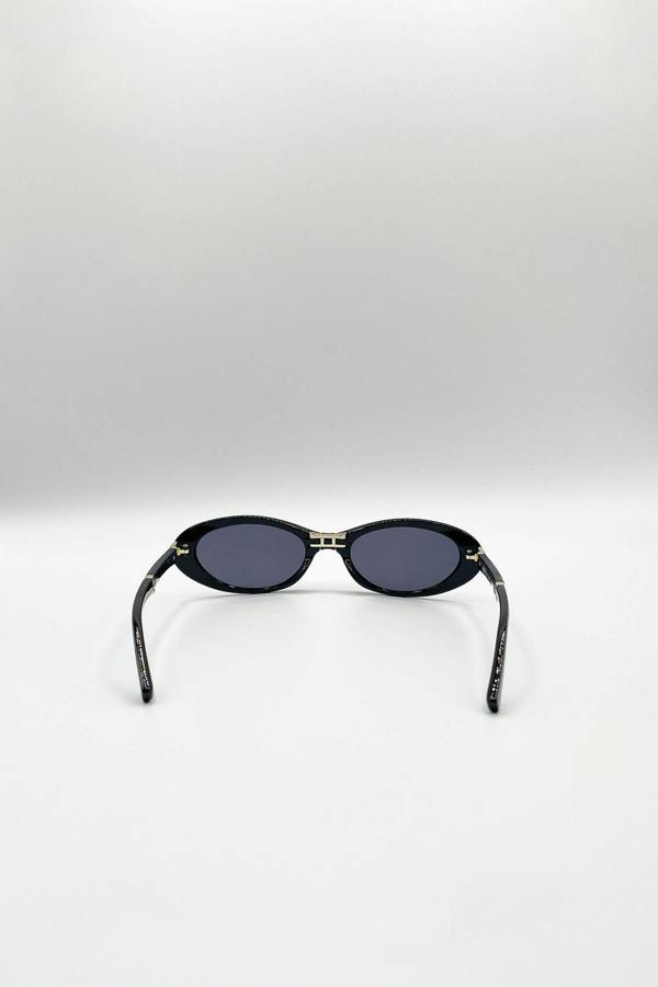 SVNX Oval Foldable Sunglasses In Black
