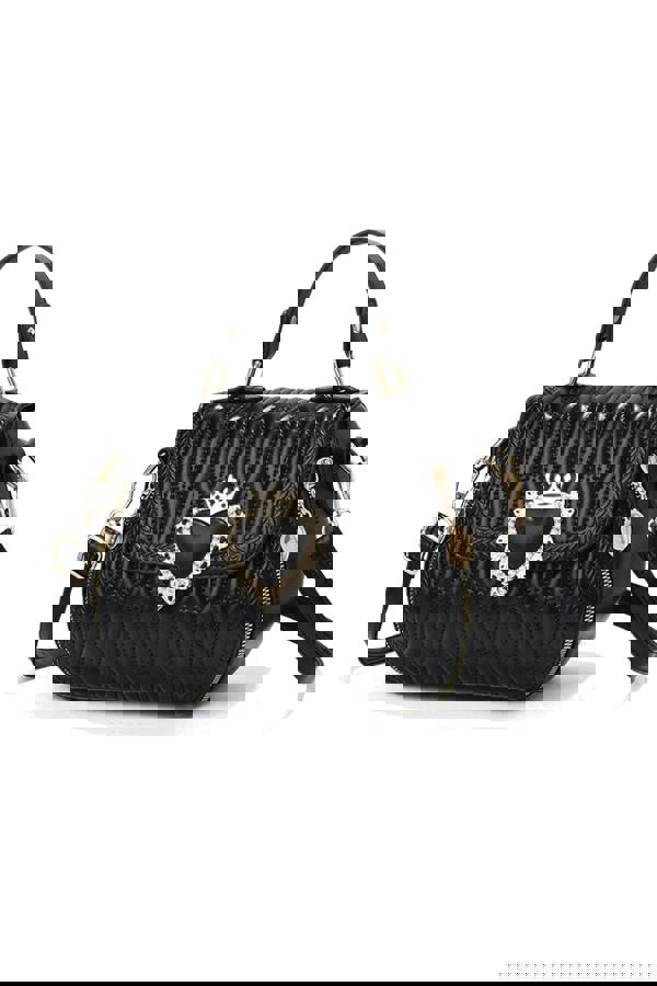 Pluspup Heart Accent Quilted Crossbody Bag with Top Handle