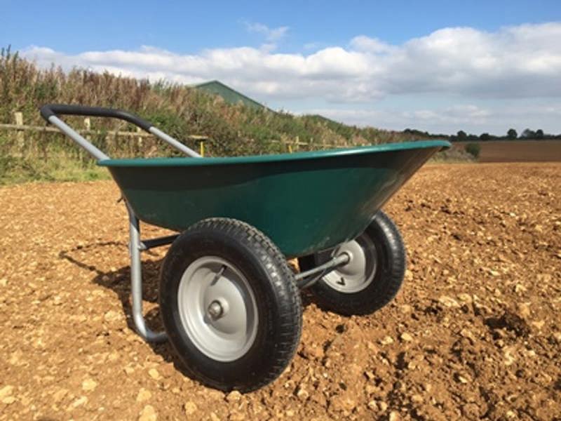 Bristol Tool Company 1894 Two Wheel Plastic Green Wheelbarrow - 75L/120kg Capacity with Puncture Proof Wheels