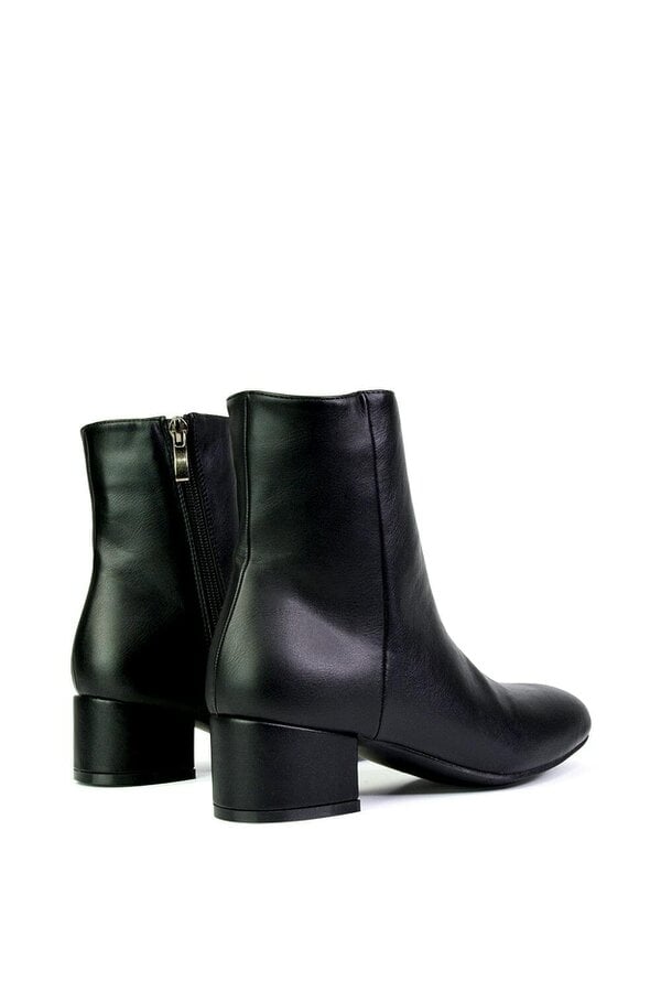 XY LONDON Mid Block Heel Ankle Boots With Inside Zip
