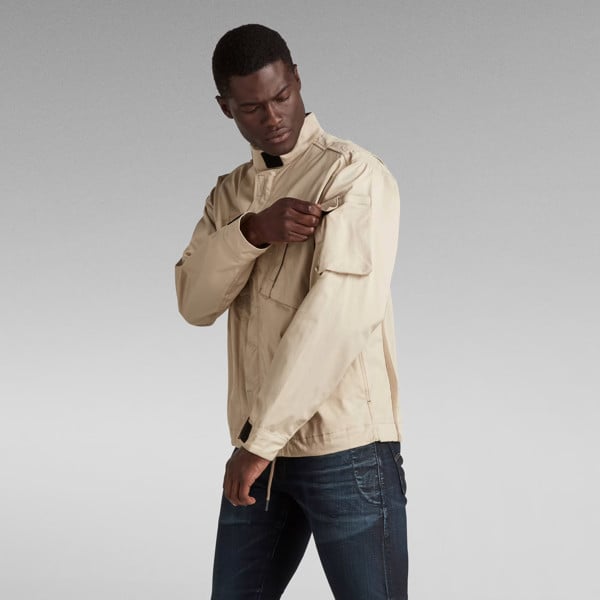 G-Star Raw Sporty Slanted Pocket Overshirt Jacket - Beige