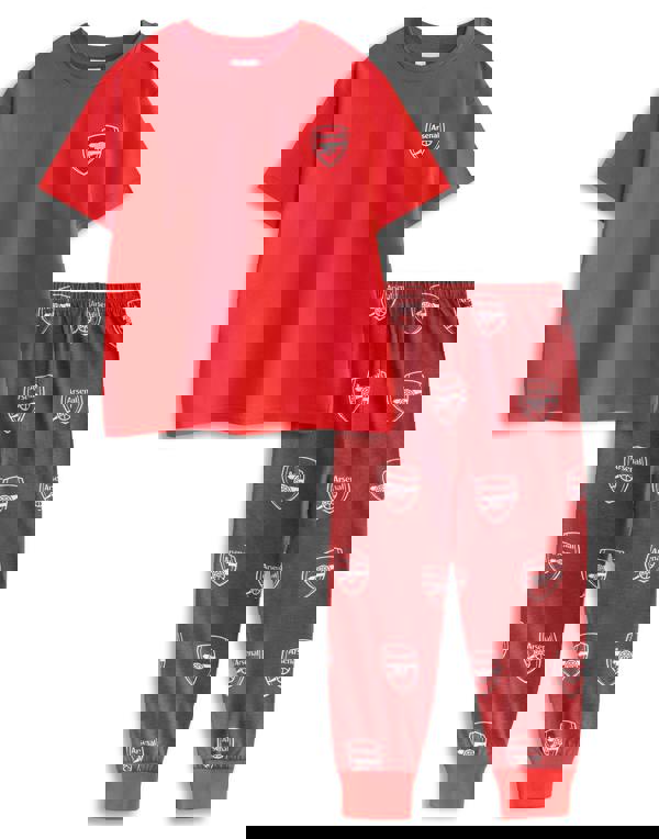 Arsenal Boys Red Logo Short Sleeve Long Leg Pyjama Set