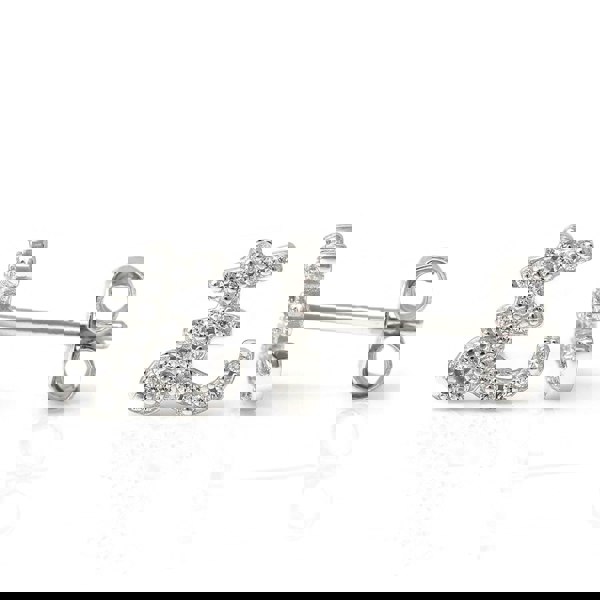 Say It With Luxe CZ Initial Earrings - Sterling Silver