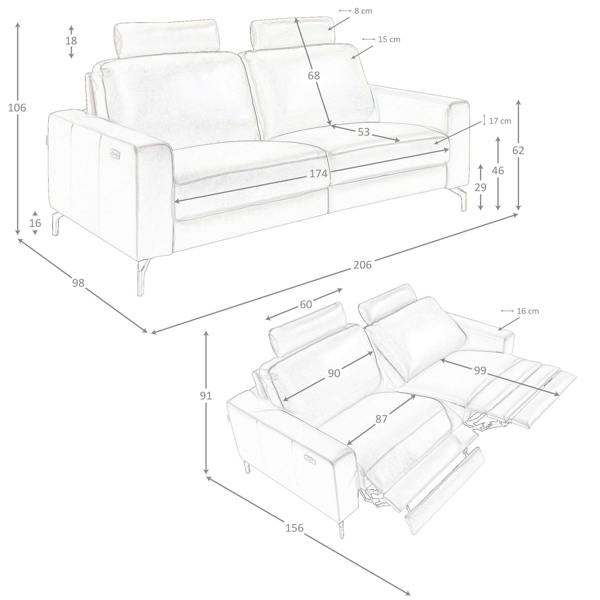 Angel Cerdá Chocolate Brown Leather Recliner Sofa 6368/6366