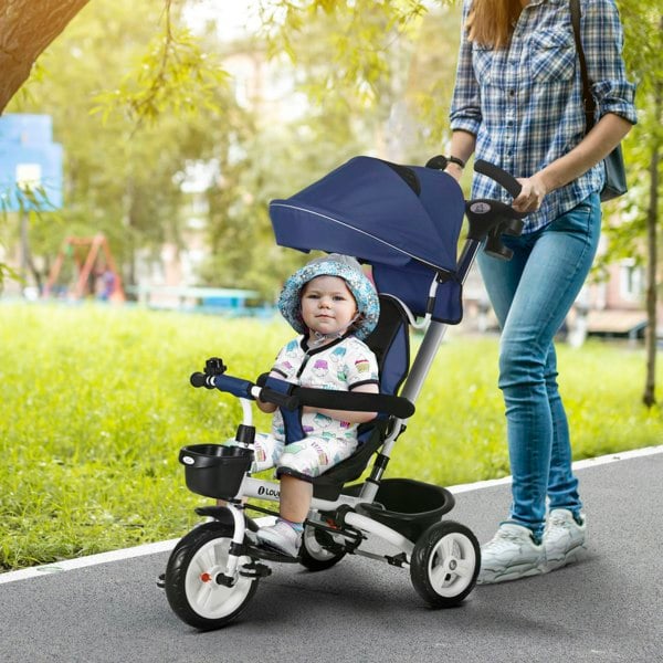 HOMCOM 6 in 1 Trike for Toddler 1-5 Years with Parent Handle