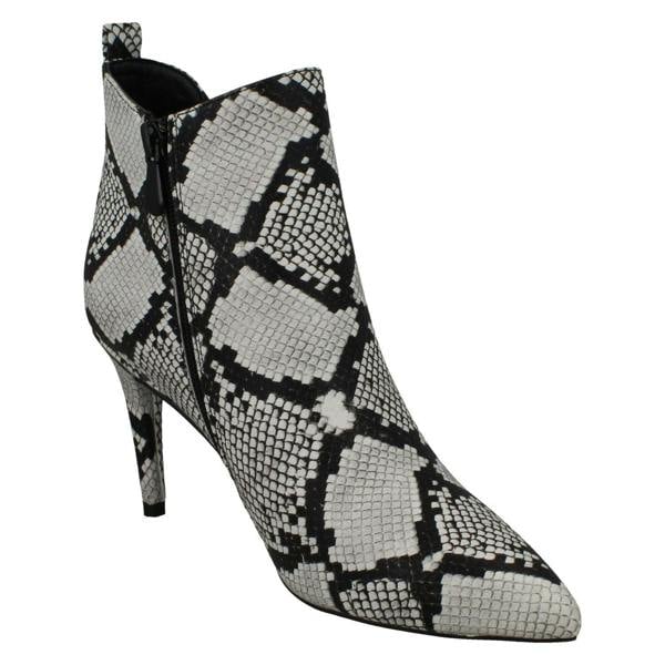 Spot On Ladies Spot On Snake Print Ankle Boots F50990