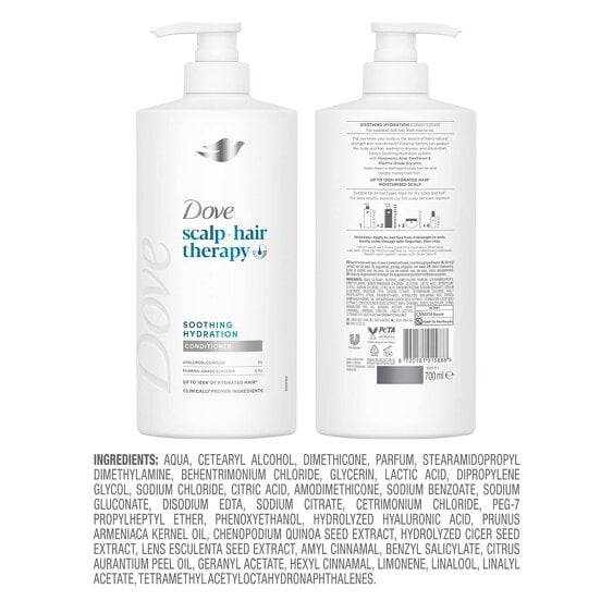 Dove Scalp+Hair Therapy Conditioner 6x700ml Soothing Hydration, Hyaluron-Complex