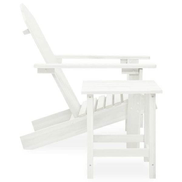 Berkfield Garden Adirondack Chair with Table Solid Fir Wood White