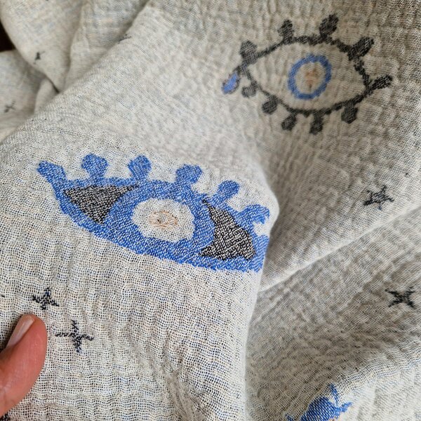 Cotton and Olive Boncuk Muslin Cotton Throw vs Towel