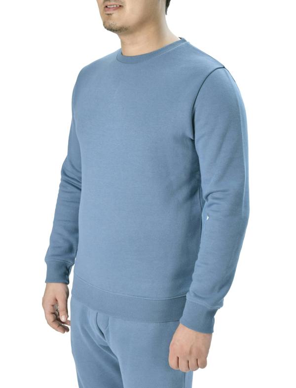 Smart Living Classic Plain Crew Neck Long Sleeve Pullover Sweatshirt Jumper - Denim