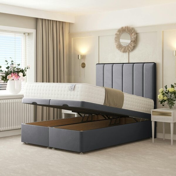 Bed Choices Herringbone Ottoman Divan Bed - Grey