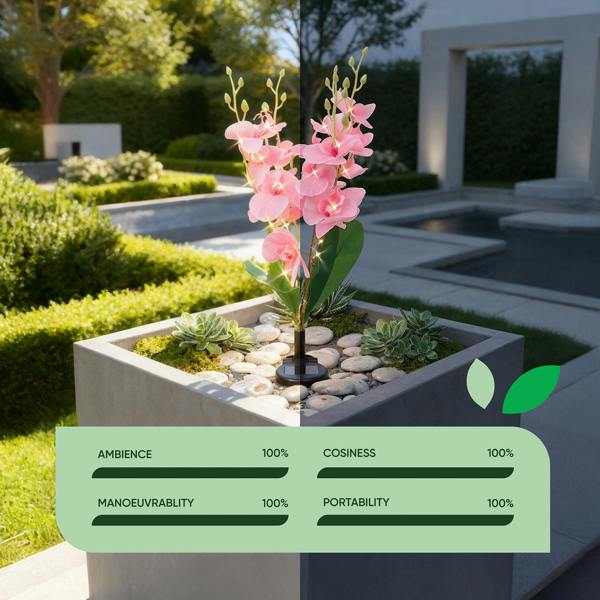 Gardenwize Solar Orchid Stake Light – 30 Warm White LED Garden Light