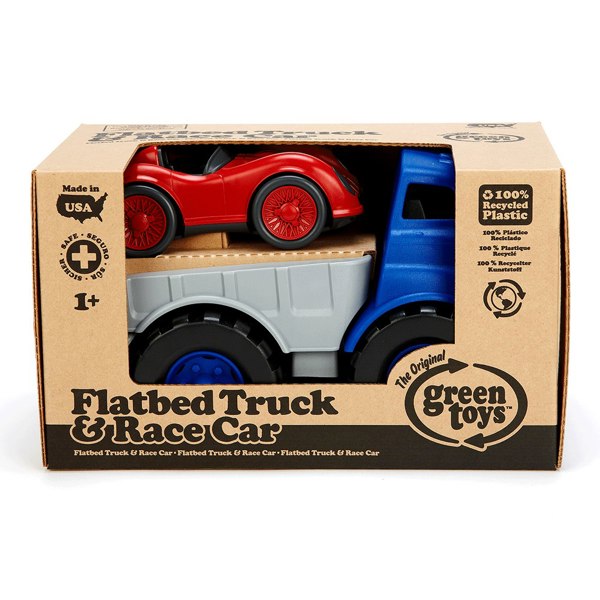 Green Toys Flatbed Truck & Race Car - Made From 100% Recycled Plastic