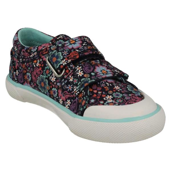 Start-rite Girls Startrite Machine Washable Floral Detailed Canvas Shoe Garden