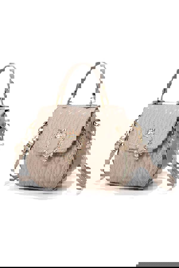 Pluspup Heart Accent Quilted Crossbody Bag with Top Handle