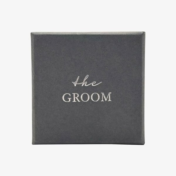 T. H. Baker Amore Chrome Plated Groom Cufflinks AM136
