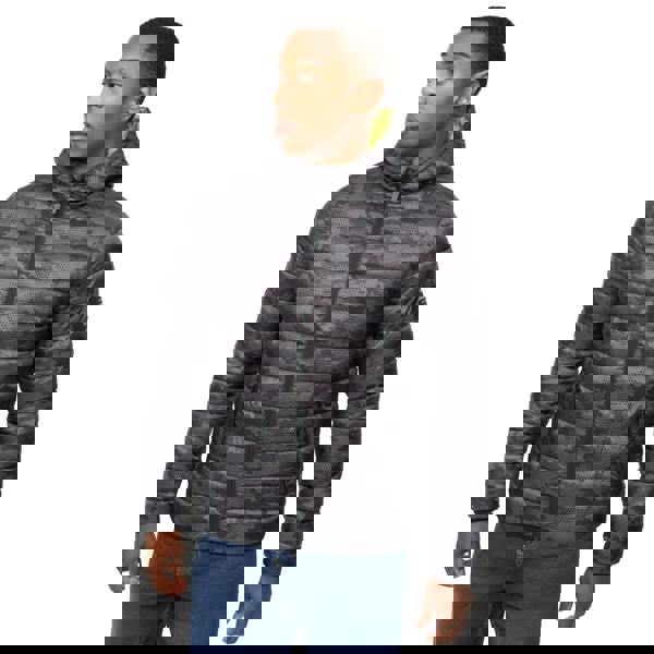 Crosshatch Mens Gattering Camo Jacket - Charcoal Camo - 