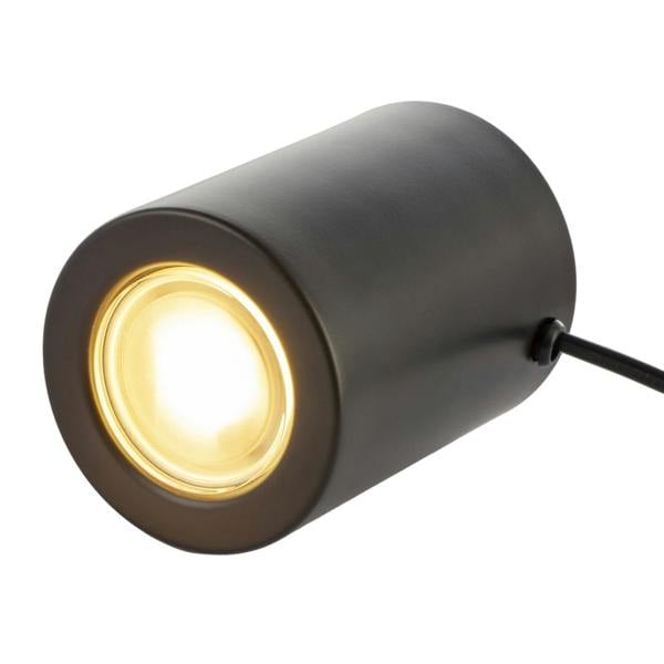 Cylindrical Black LED Uplighter with Minimalist Architectural Design Image 5
