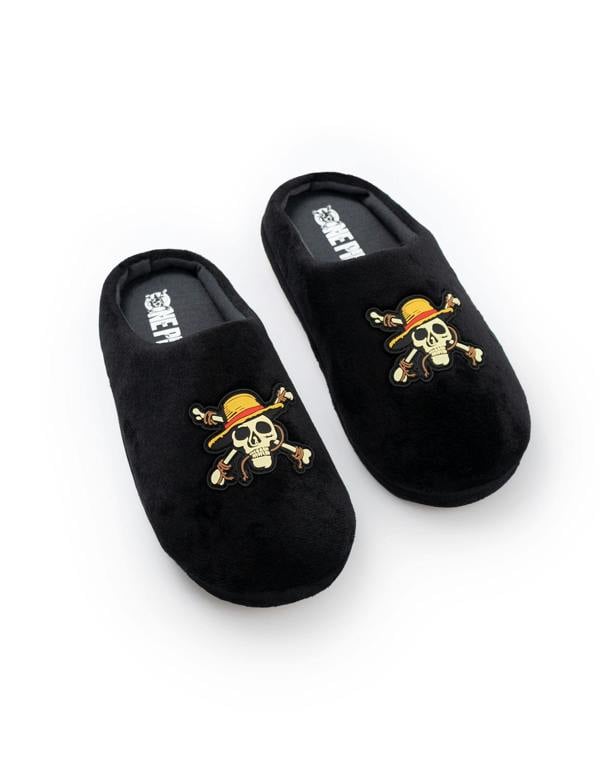 One Piece Boys Black Logo Mule Slippers