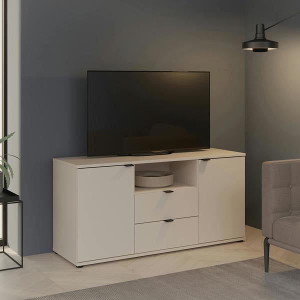 Furniture To Go Ganymede TV Unit with Open Shelf, 2 Drawers & 2 Doors in Sand