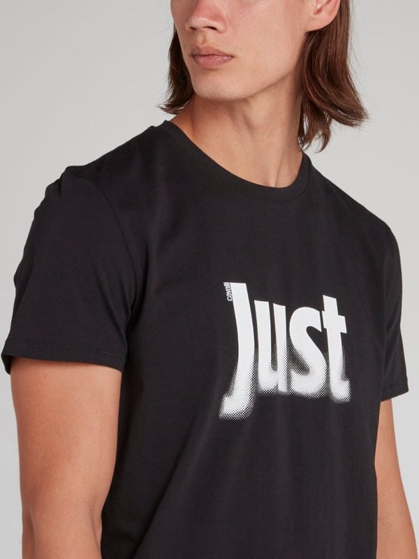 Just Cavalli Fading Logo T-Shirt - Black