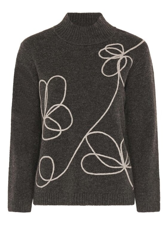 VIZ-A-VIZ Floral Crew Neck Jumper