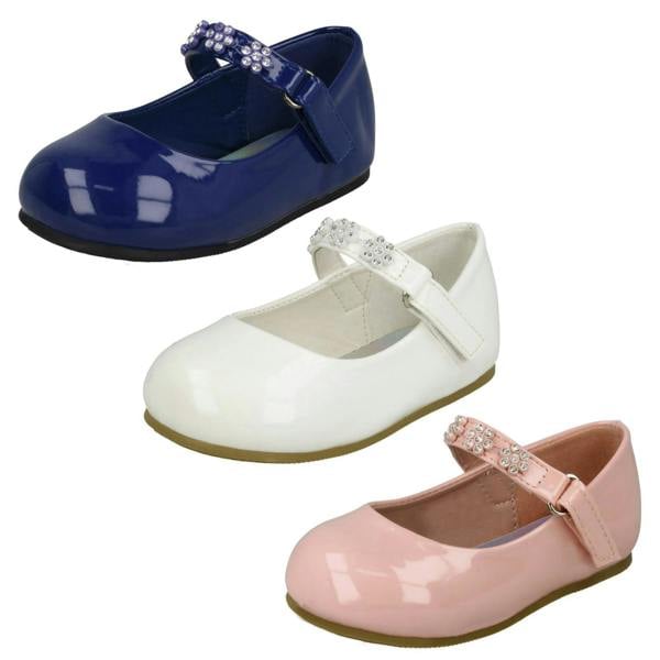 Spot On Girls Spot On Diamante Flower Strap Ballerinas H2487